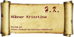 Hübner Krisztina névjegykártya
