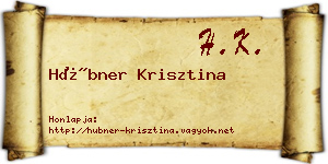 Hübner Krisztina névjegykártya